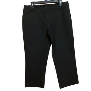 •NEW YORK & COMPANY• BLACK STRETCH HIGH WAISTED CROPPED TROUSERS SIZE 10 EUC